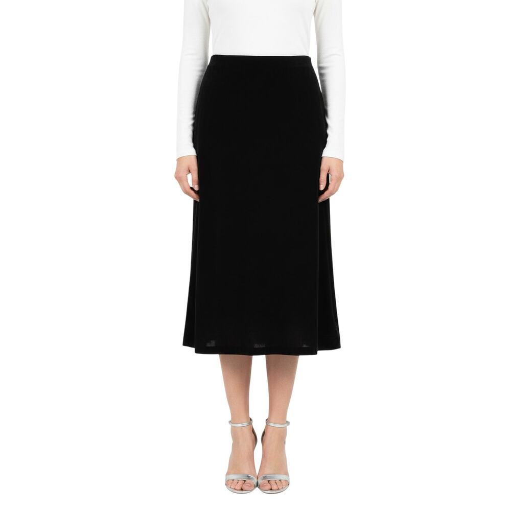 Halogen Midi Skirt Black Women’s Size Large Back Zip Stretch NWOT